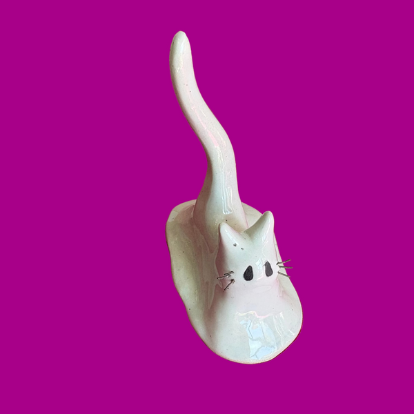 Ghost Cat Ring Holder by OK Artist Chief Ceramics