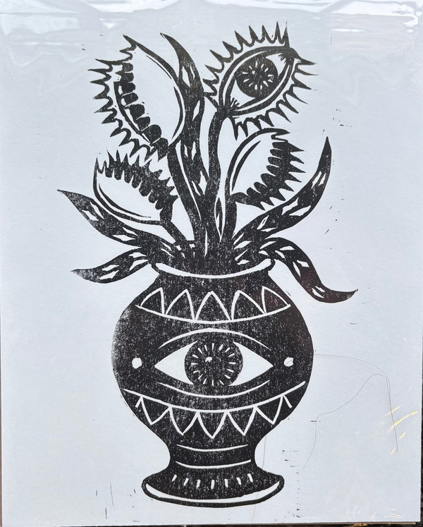 "Venus Vase" Linocut Print by OK Artist Eliza Witty