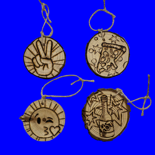 Wood Burned Mini Circle Wall Hangings by OK Artist Impermanent State