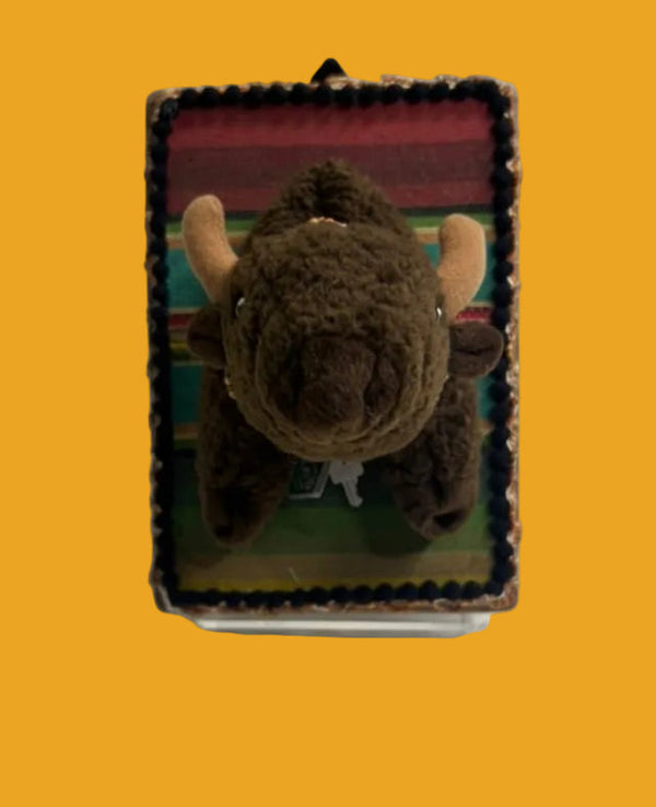 Bison w/Western Blanket and 405 Charm Mounted Plushie by OK Artist Mint To Be OKC