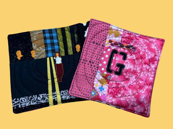 #2 Music Inspired Handmade Pair of Potholders by OK Artist Sarah Atlee