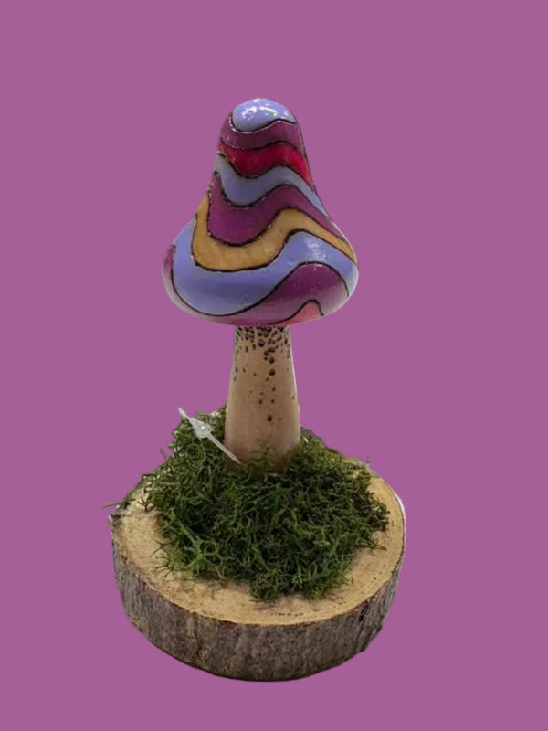 LARGE Mushroom Figure w/Moss by OK Artist Impermanent State