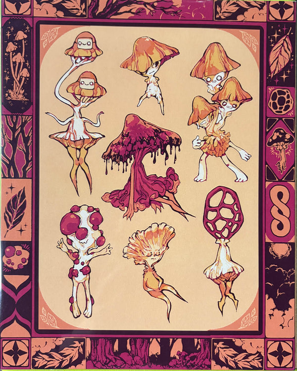 Mushroom Folk Print by OK Artist glassfountain