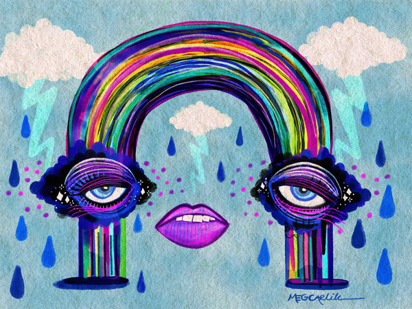 11 x 14 SAD RAINBOW Print by FO Artist Meg Carlile