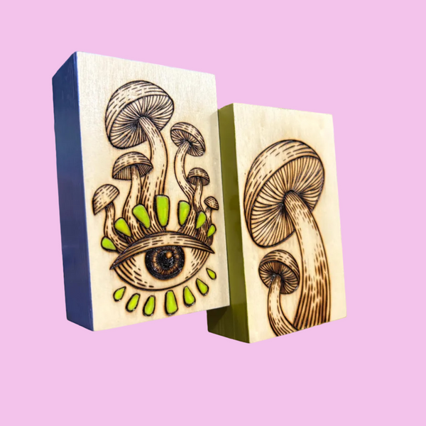 3 x 5 Mushroom Plaques by OK Artist Impermanent State