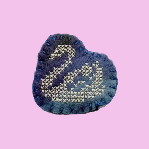 Cross Stitched Swan Brooch by OK Artist Snotlobster