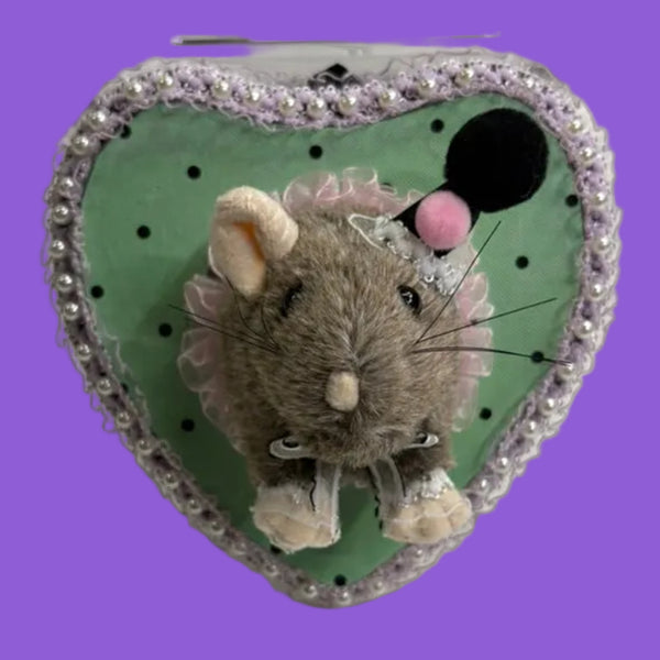 Brown Rat Clown w/Pastel Background Mounted Plushie by OK Artist Mint To Be OKC
