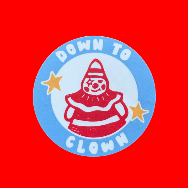 Clowning Around Stickers by OK Artist Eliza Witty