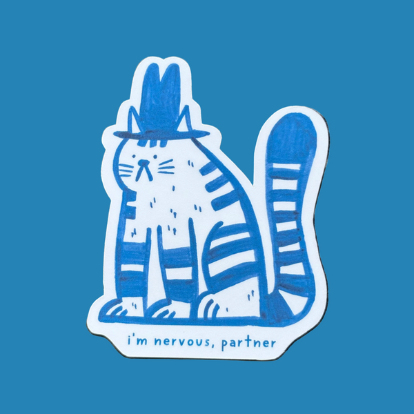 NERVOUS Sticker by OK Artist Austyn Draws