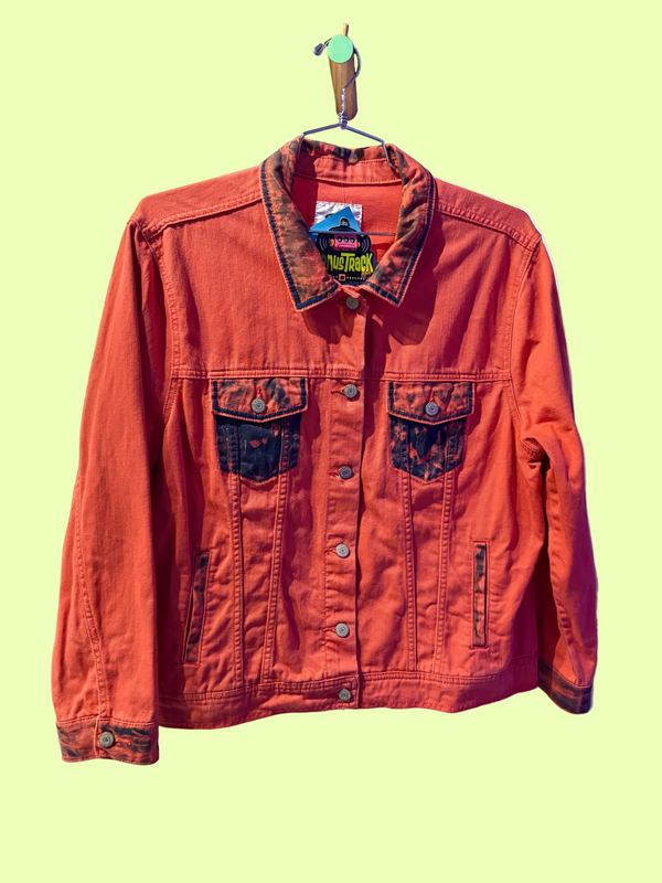 Salmon Denim Jacket by OK Artist lookfly_revive
