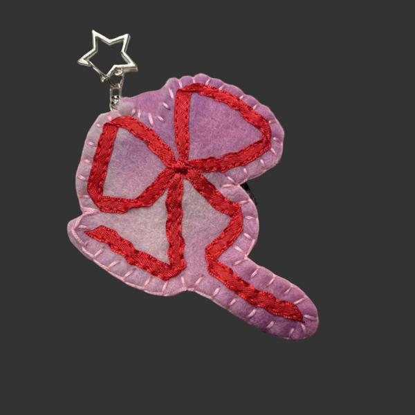 Purple/Red Bow Keychain by OK Artist Snotlobster