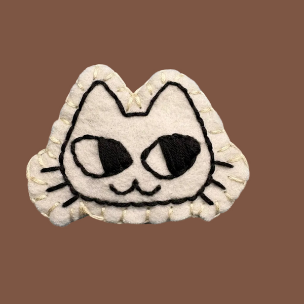 Cat Head Brooch by OK Artist Snotlobster