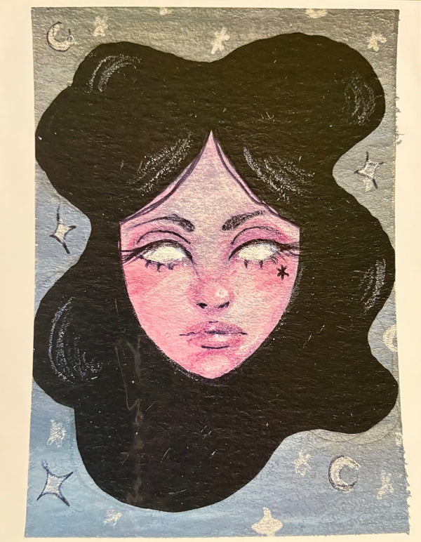 Black Haired Woman Prints by OK Artist Rachel Helton Hart
