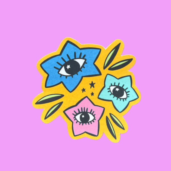 FLOWER EYES Sticker by OK Artist Austyn Draws