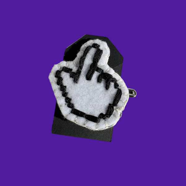 Embroidered Pointer Brooch by OK Artist Snotlobster