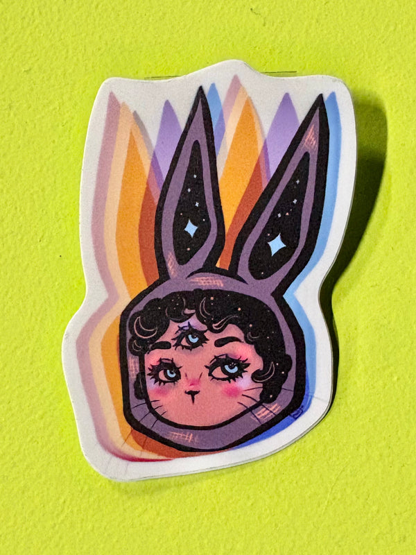 SPACE BUNNY Sticker by FO Artist Delovesrobotsart