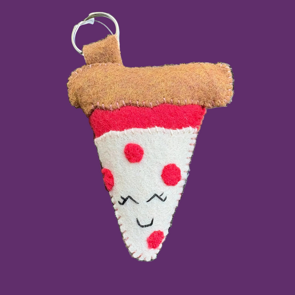 Handmade Pizza Keychain by OK Artist Atomic Kudzu