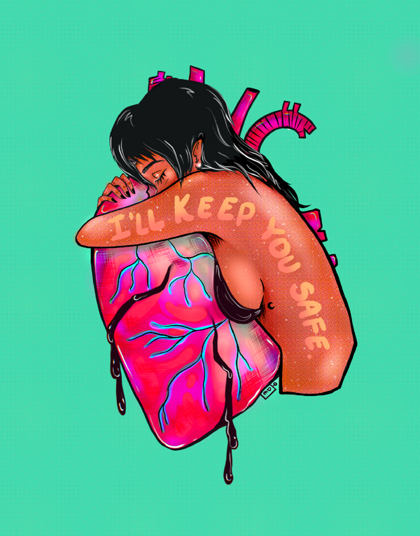 I'LL KEEP YOU SAFE 8 X 10 Print by FO Artist Delovesrobotsart