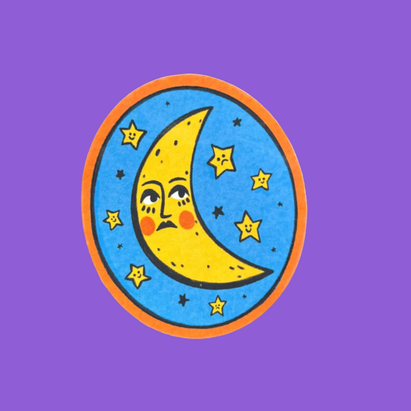 SAD MOON Sticker by OK Artist Austyn Draws