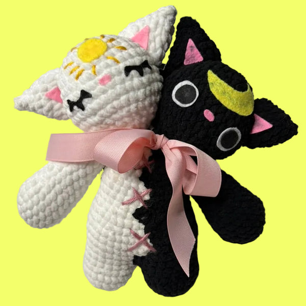 DOUBLE HEADED CAT Doll by OK Artist Sarah Subbie