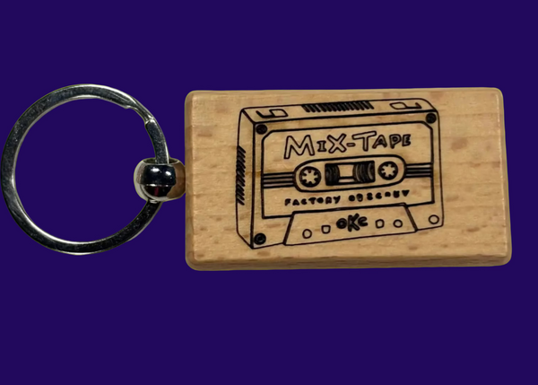 MIX-TAPE Wooden Cassette Keychains