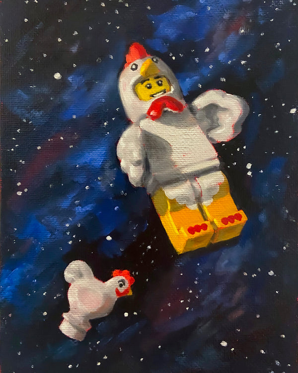 Space Chicken Print by OK Artist Robbie Bowman